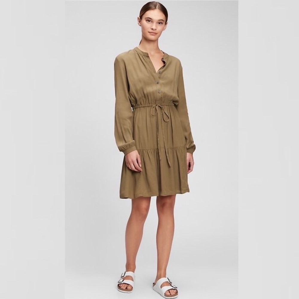 Gap Tiered‎ Mini Dress in Capers